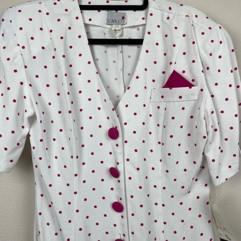 🥑5/$25 Scarlett vintage polka dot button detail pleated front dress 13/14 NWT - Picture 3 of 7
